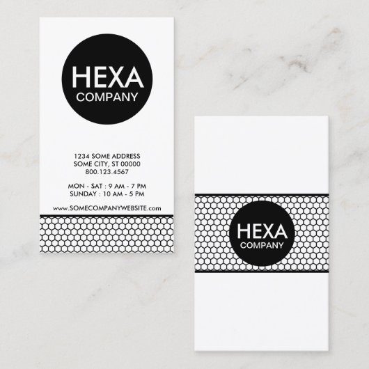 gewone zeshoek visitekaartje (Voorkant / Achterkant)