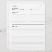 Gewonnen geadresseerde met notities Modern White L (Voorkant / Achterkant)