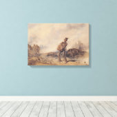 Gewonnen soldaat na de slag (oorlogsscène) canvas afdruk (Insitu (Houten vloer))