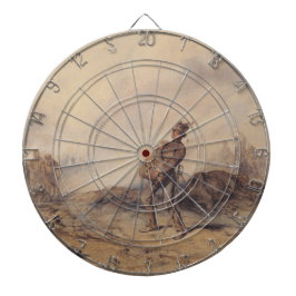 Gewonnen soldaat na de slag (oorlogsscène) dartbord