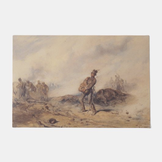 Gewonnen soldaat na de slag (oorlogsscène) deurmat (Voorkant)