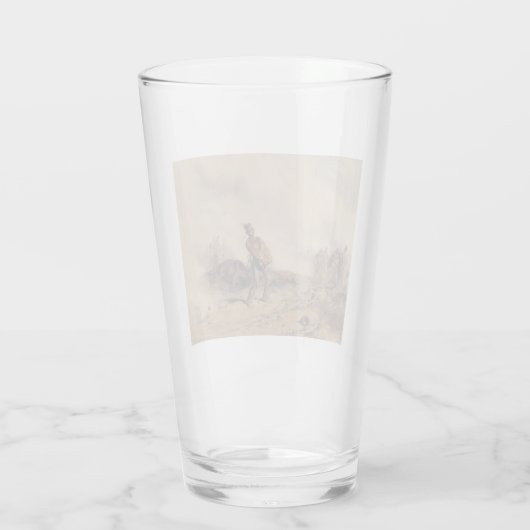 Gewonnen soldaat na de slag (oorlogsscène) glas (Achterkant)