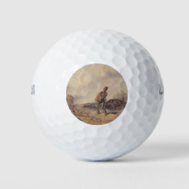 Gewonnen soldaat na de slag (oorlogsscène) golfballen