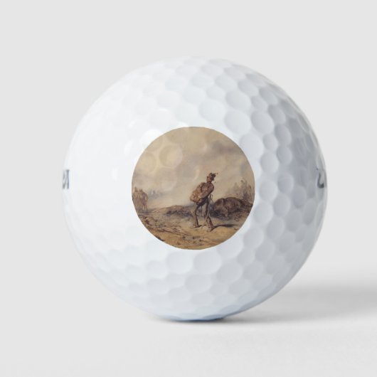 Gewonnen soldaat na de slag (oorlogsscène) golfballen (Voorkant)