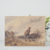 Gewonnen soldaat na de slag (oorlogsscène) kaart (Staand voorkant)