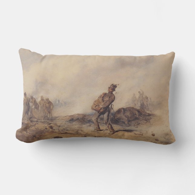 Gewonnen soldaat na de slag (oorlogsscène) kussen (Voorkant)