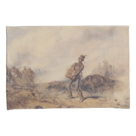 Gewonnen soldaat na de slag (oorlogsscène) kussensloop