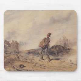 Gewonnen soldaat na de slag (oorlogsscène) muismat