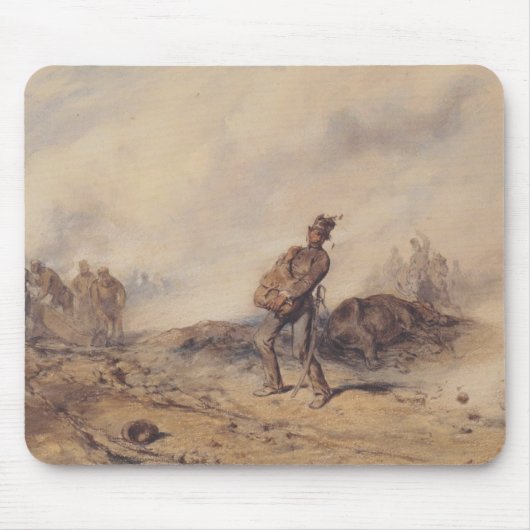 Gewonnen soldaat na de slag (oorlogsscène) muismat (Voorkant)