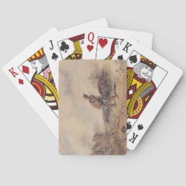 Gewonnen soldaat na de slag (oorlogsscène) pokerkaarten