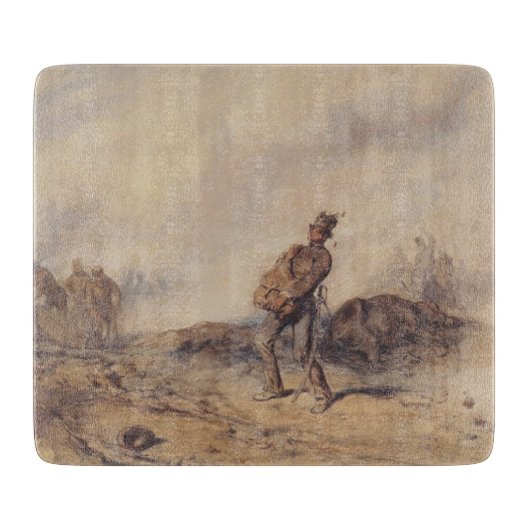 Gewonnen soldaat na de slag (oorlogsscène) snijplank (Voorkant)