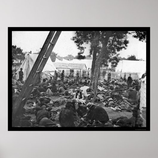 Gewonnen soldaten in het Burgeroorlogsziekenhuis 1 Poster (Voorkant)