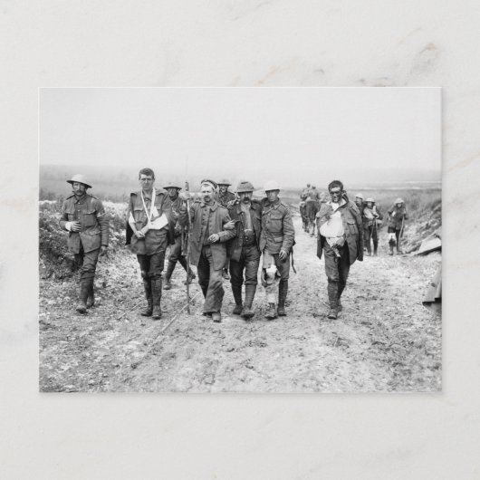 Gewonnen soldaten uit de Eerste Wereldoorlog (19 j Briefkaart (Voorkant)