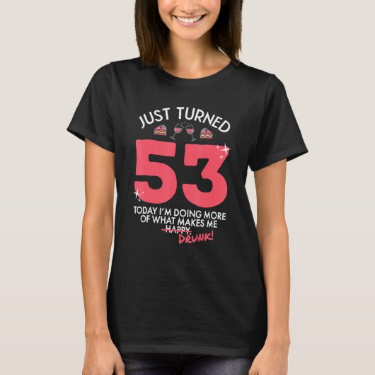 Gewoon 53 wijnen Drink 53 zondag Drink G T-shirt (Voorkant)