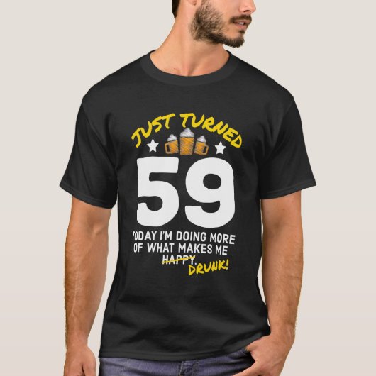 Gewoon 59 bier Drink 59e verjaardag Drink G T-shirt (Voorkant)