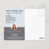 GEWOON AANGEBODEN grijs blauwe vastgoedmarketing Briefkaart (Achterkant)