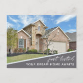 GEWOON AANGEBODEN grijs blauwe vastgoedmarketing Briefkaart (Voorkant)