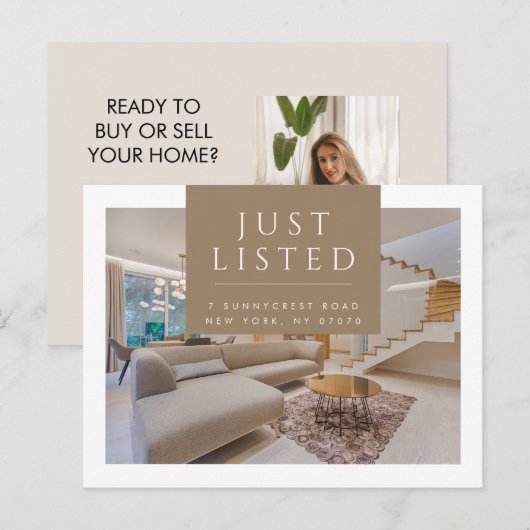 Gewoon aangeboden modern Briefkaart onroerend goed (Voorkant / Achterkant)