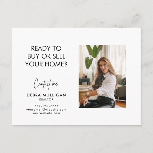 Gewoon aangeboden modern Briefkaart onroerend goed (Achterkant)