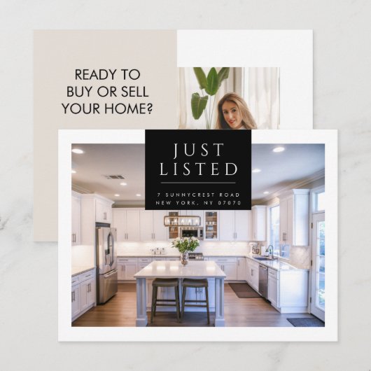 Gewoon aangeboden modern Briefkaart onroerend goed (Voorkant / Achterkant)