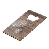 Gewoon Achter de Dandelions Butterfly Wood Creditkaart Flessenopener (Achterkant Gekanteld)