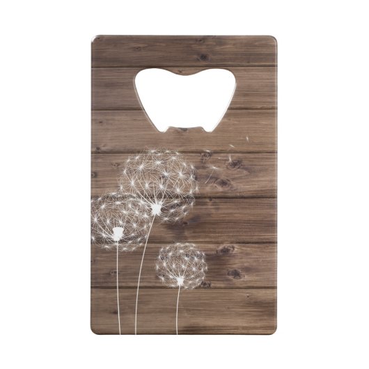 Gewoon Achter de Dandelions Butterfly Wood Creditkaart Flessenopener (Achterkant)