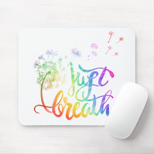 Gewoon ademen | blaasend deandelion in de wind muismat (Met muis)