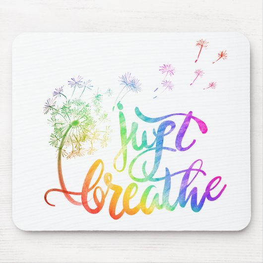 Gewoon ademen | blaasend deandelion in de wind muismat (Voorkant)