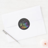 Gewoon ademen | blaasend deandelion in de wind ronde sticker (Envelop)