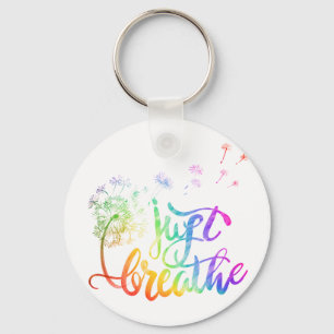 Gewoon ademen   blaasend deandelion in de wind sleutelhanger