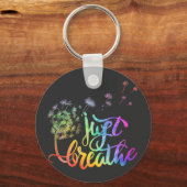 Gewoon ademen | blaasend deandelion in de wind sleutelhanger (Voorkant)