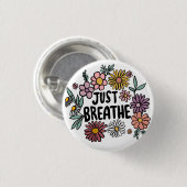 GEWOON ADEMEN Bloemen Schattige Daisy Hand-Drawn Ronde Button 3,2 Cm (Voorkant /achterkant)