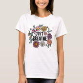 GEWOON ADEMEN Bloemen Schattige Daisy Hand-Drawn T-shirt (Voorkant)