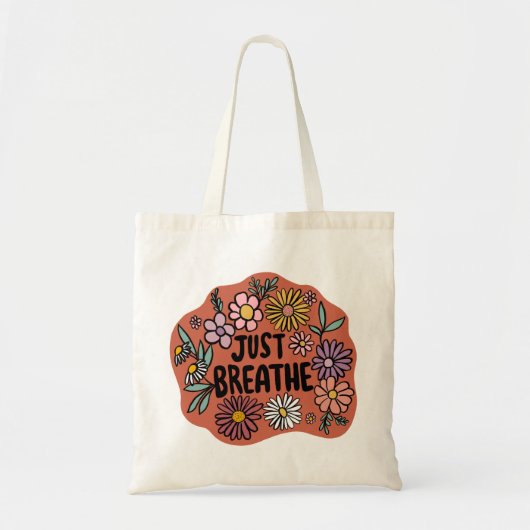 GEWOON ADEMEN Bloemen Schattige Daisy Hand-Drawn Tote Bag (Voorkant)