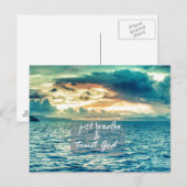 Gewoon ademen en vertrouwen God Faith Quote Briefkaart (Voorkant / Achterkant)
