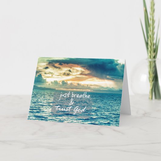 Gewoon ademen en vertrouwen God Faith Quote Kaart (Voorkant)