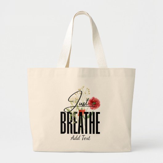 Gewoon ademen - Inspiratie Floral Yoga Grote Tote Bag (Voorkant)
