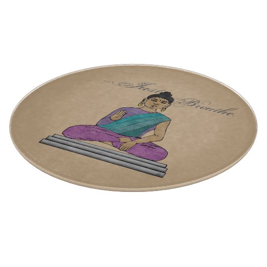 Gewoon ademen Kalmerende Zittende Boeddha Charcute Snijplank (Hoek)