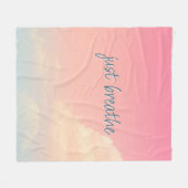 GEWOON ADEMEN Life Quote Pink Sky Clouds Modern Fleece Deken (Voorkant (Horizontaal))