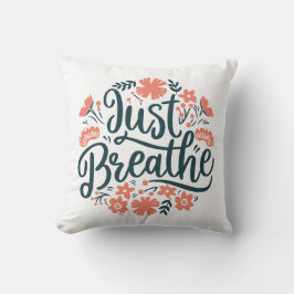 Gewoon ademen meditatie yoga citaten bloemenboho kussen