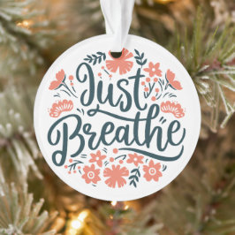 Gewoon ademen meditatie yoga citaten bloemenboho ornament