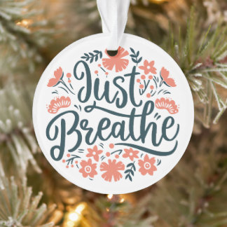 Gewoon ademen meditatie yoga citaten bloemenboho ornament