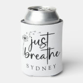 Gewoon ademen paardenbloem aangepaste naam blikjeskoeler (Blikje Voorkant)