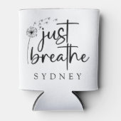 Gewoon ademen paardenbloem aangepaste naam blikjeskoeler (Voorkant)