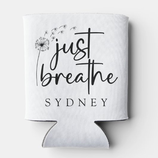 Gewoon ademen paardenbloem aangepaste naam blikjeskoeler (Achterkant)