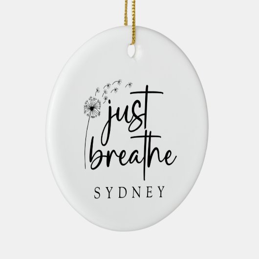 Gewoon ademen paardenbloem aangepaste naam keramisch ornament (Rechts)