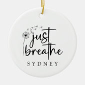 Gewoon ademen paardenbloem aangepaste naam keramisch ornament (Voorkant)