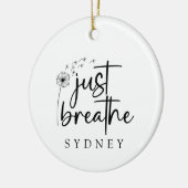 Gewoon ademen paardenbloem aangepaste naam keramisch ornament (Links)