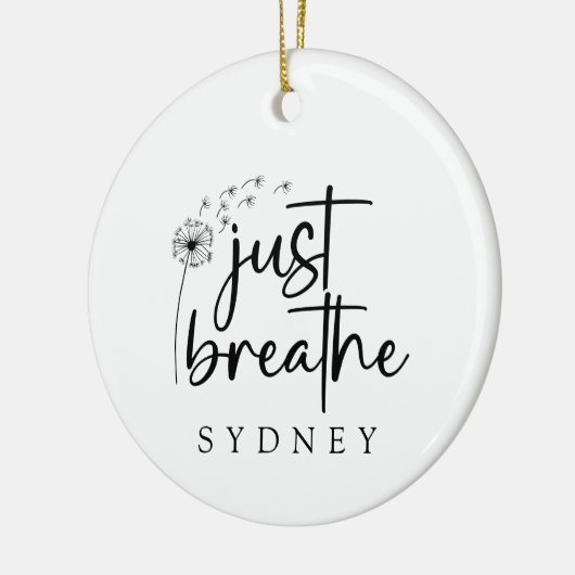 Gewoon ademen paardenbloem aangepaste naam keramisch ornament (Links)