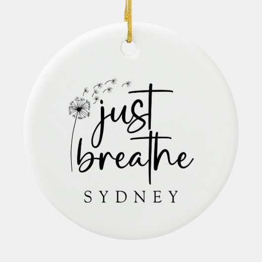 Gewoon ademen paardenbloem aangepaste naam keramisch ornament (Achterkant)